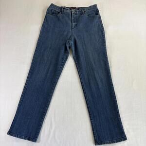 Gloria Vanderbilt Womens 12 Amanda Classic Fit Bootcut Stretch Blue Jeans Denim